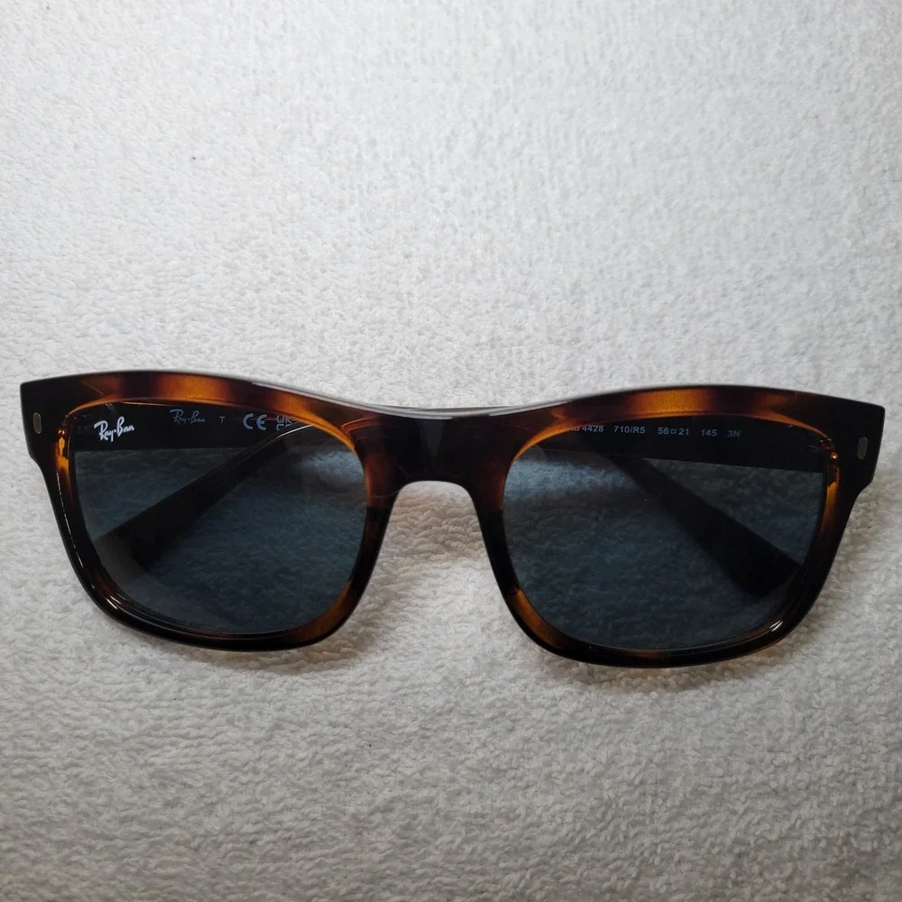 Ray-Ban RB4428 710/R5 Tortoise Black Lens Square Sunglasses Mens Womens